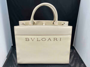 【即決】BVLGARI 292617 ブルガリロゴトート 2WAY アイボリー ショルダー クロスボディバッグ カーフレザー