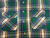 90s FIVE BROTHER ファイブブラザー ネルシャツ ヘビネルシャツ USA製 ブルー×グリーン Lサイズ_画像6