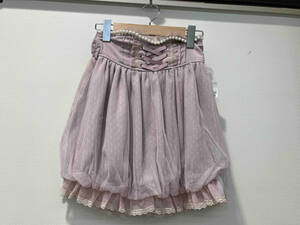 LIZ LISA スカート　リズリサ　チュールバルーンスカート　ピンク　チュール　インパン付き　ミニ丈　リボンベルト　パール　スカパン