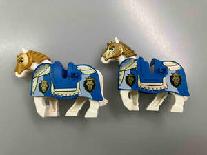 正規品 LEGO レゴ 後ろ脚が動かせる ミニフィグ用 馬 白馬 装甲馬 2個 まとめ売り ※お城シリーズ キャッスル マスク 仮面 ライオンナイト