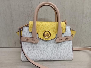 MICHAEL KORS 2WAYショルダーバッグ フラップサッチェルスモール 35S2GNMS5V ミニ ハンドバッグ マイケルコース イエロー×ホワイト