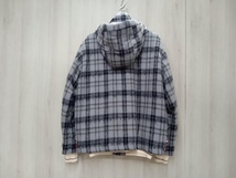 THOM BROWNE TARTAN DOWN-FILLED HAIRY MOHAIR TECH JACKET トムブラウン タータンチェックモヘアダウンジャケット 2 グレー_画像2