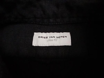 DRIES VAN NOTEN ドリスウ゛ァンノッテン ライカ期 リネンショートスリーブシャツ 46 ブラック 店舗受取可_画像4