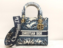 Christian Dior クリスチャンディオール LADY Ｄ−LITE レディDライト 2WAYバッグ ハンドバッグ ショルダーバッグ ブルー 店舗受取可_画像1