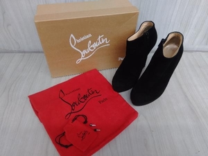 Christian Louboutin NEW VERY PRIVE ショートブーツ ブラック 37.5 レディース クリスチャンルブタン スウェード 店舗受取可