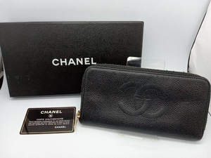 CHANEL キャビアスキン 長財布 ラウンドジップ 783**** ブラック A13228Y01864 シャネル