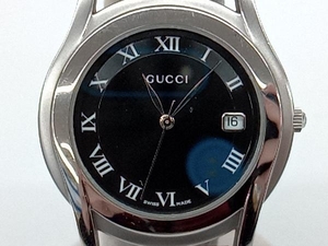 GUCCI Gucci 5500M тип аккумулятора кварц Date черный × серебряный мужские наручные часы SWISS MADE магазин квитанция возможно 