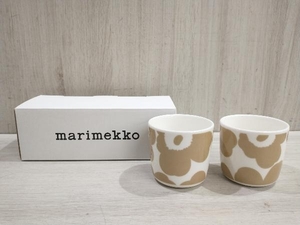 未使用品 marimekko マリメッコ ラテマグセット UNIKKO ホワイトベージュ 2個セット