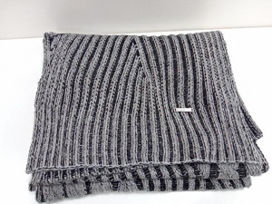 DIESEL ディーゼル マフラー MARBLE SCARF ブラック×グレー