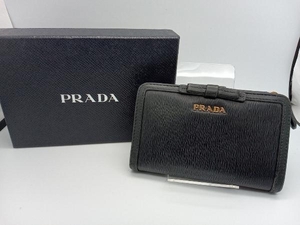 PRADA 二つ折り財布 ブラック 箱付 (ギャランティカード無し) プラダ