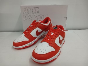 【箱付】美品 NIKE ナイキ スニーカー Dunk Low BY YOU ダンクロー バイユー／オレンジ×ホワイト 柄 26cm メンズ