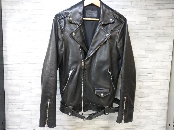 UK4 美品 ALLSAINTS ライダースジャケット ダブル ブラック 黒-