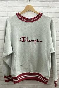 Champion REVERSE WEAVE / チャンピオンリバースウィーブ / 90s USA製 / ロゴ刺繍 / スウェット / Mサイズ / グレー / レッド