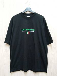 VETEMENTS/ヴェトモン/半袖Tシャツ/UE52TR240B/Haute Couture ロゴTシャツ/ブラック系/Sサイズ