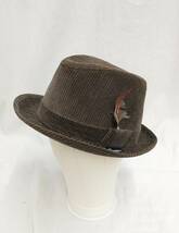 Borsalino ボルサリーノ ハット ブラウン 茶色 羽付き B1002 店舗受取可_画像1