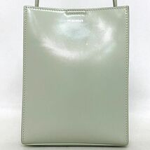 ジルサンダー タングル スモール ショルダーバッグ ライトグリーン 美品 レザー 中古 JIL SANDER ポシェット_画像3