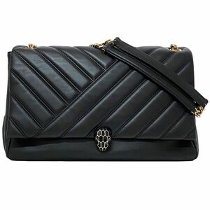 Bulgari Chain Bealws Bag Bag Black Gold Serpenti 287994 Красота кожа использовалась Bvlgari