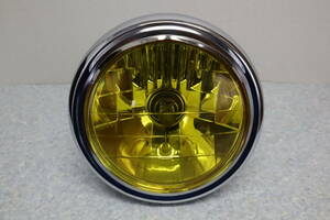【フレンズ】黄色レンズ 汎用 180パイ ヘッドライト ピヨピヨ付 GS400 KH400CB400F ホークにジャスト