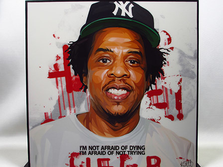 [Nouveau N°680] Panneau pop art Jay-Z HIPHOP, Ouvrages d'art, Peinture, Portraits
