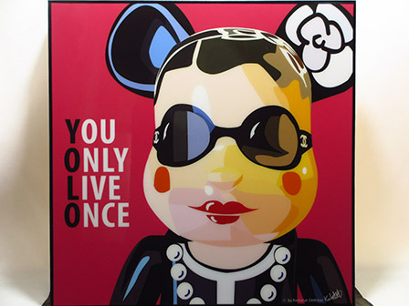 [New No. 379] Pop Art Panel Bearbrick YOLO, Artwork, Painting, Portraits