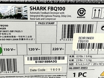 behringer ベリンガー SHARK FBQ100 プリアンプ ノイズゲート コンプレッサー 未使用 T7891439_画像3