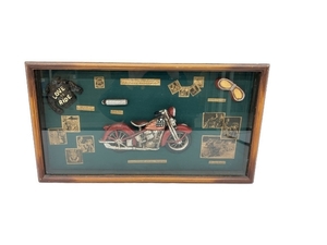 アメリカン ヴィンテージ バイク 木製看板 飾り ショーケース シャドーボックス ジャンク C8182064