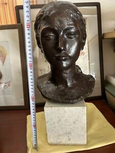  boat . guarantee . bronze image woman image young lady copper image marble pcs attaching ornament objet d'art height approximately 46cm left neck origin . autograph equipped - image 2 sheets eyes reference 