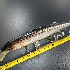 廃番 ジャッカル マグスカッド128SP #HL銀黒 USED 加藤誠司 DISCONTINUED JACKALL JERK BAIT MAGSQUAD MINNOWの画像1