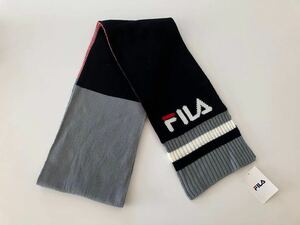 FILA(フィラ)ロングマフラー/ ブラック×グレー