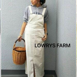 LOWRYS FARMカツラギストレッチジャンスカ　定価¥7,590 ジャンパースカート オーバーオールサイズM オールインワン