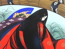 宮田雅之/「黒髪」/リトグラフ/約3号/額装品/ 289/300 /直筆サイン入り/女性画/美人画/切り絵師/絵画/作家物/美術品_画像4