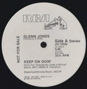 ダンクラ12inch★GLENN JONES / Keep on doin’★promo盤・RCA★