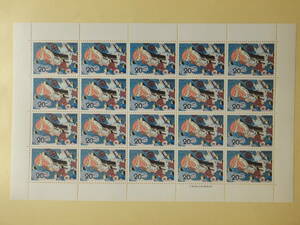 【8-33記念切手】 日本昔ばなしシリーズ　第4集　かぐや姫　月へ　1シート(20円×20枚)　1974