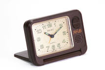 [Vintage][Delivery Free][Impossible Goods]1980s? RKB Mainichi Broadcasting Prize Travel Alarm Clock 毎日放送目覚まし時計 [tag0000]_画像3