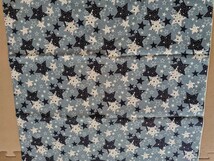 ☆ハギレ 星 スターいっぱい 男の子柄 ブルーグレーに紺 布幅約112cm×50cm_画像3