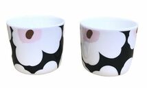 θ【美品】marimekko/マリメッコ Unikko コーヒーカップセット ホワイト系×グリーン系×ピンク系 ウニッコ 食器 贈り物 箱 S27045602341_画像3