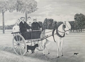 HENRI ROUSSEAU「二輪馬車」銅版画 額装品 / アンリ・ルソー LA CARRIOLE DU PERE JUNIET