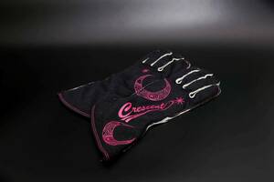 Crescent Garage [ arrival ]FIA official recognition original racing glove ( black × pink )L size 