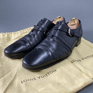 Gj31 LOUIS VUITTON ルイヴィトン LVロゴ ジョッパーシューズ ドレスシューズ 革靴 6 1/2（25.5cm相当）ブラック メンズ 男性用