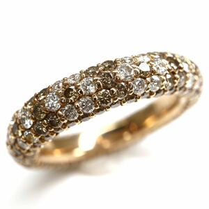 Ponte Vecchio(ポンテヴェキオ)豪華!!◆K18PG 天然ダイヤモンドフルパヴェリング◆O 8.0g 10.5号 0.97ct 1.88ct diamond ring 指輪 FA2/FA2