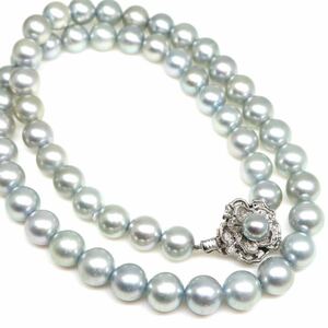 鑑別書付き!!◆アコヤ本真珠ネックレス◆N 37.4g 43.0cm 7.5-8.0mm珠 真珠 pearl necklace ジュエリー DE0/EA0