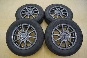 送料無料【バリ山 美品 中古 SET】195/65R15 ブリジストン ブリザック VRX2 22年 VERVA 5H114.3 6J+53 ノア ヴォクシー エスクァイア