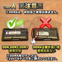 「Type-A」【 DDR3 対応 】蓋付き ノートPC メモリー シェルケース S.O.DIMM 用 プラスチック 保管 収納ケース 50枚セット_画像4