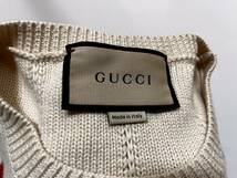 即決 美品 GUCCI グッチ フローラル 刺繍 クルーネック ニット セーター ウール コットン_画像9