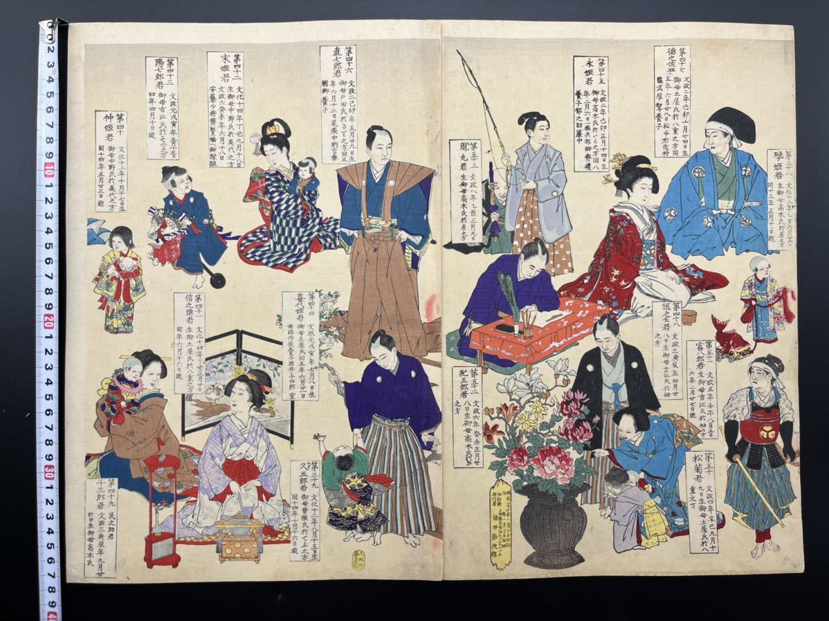 [Auténtico] Grabado en madera Ukiyo-e genuino de Yoshu Shuen, una colección de hermosas mujeres y actores, publicado por Fukuda Setsujiro, un díptico, de gran tamaño, nishiki-e, bien conservado, Cuadro, Ukiyo-e, Huellas dactilares, pintura kabuki, Cuadros de actores