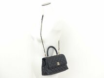 未使用 CHANEL トップハンドルフラップバッグ ココハンドル24 XS ブラック ゴールド金具 グレインドカーフ A92990 '23年国内購入_画像6