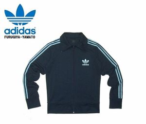 #古着屋大和 セール中 廃盤 復刻 2006年製造 adidas ポケットなし 昭和レトロ ジャージ トレフォイル Lサイズ ネイビー サックス 紺