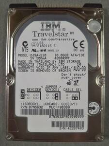 10GB IBM DJSA-210 2.5インチ 9.5mm IDE ①