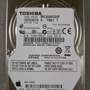 250GB TOSHIBA MK2555GSXF 2.5インチ 9.5mm SATA ①