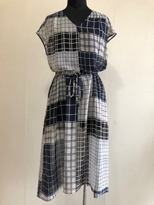 * regular price 3 ten thousand UNTITLED Untitled see-through check dress 0* navy blue gray 